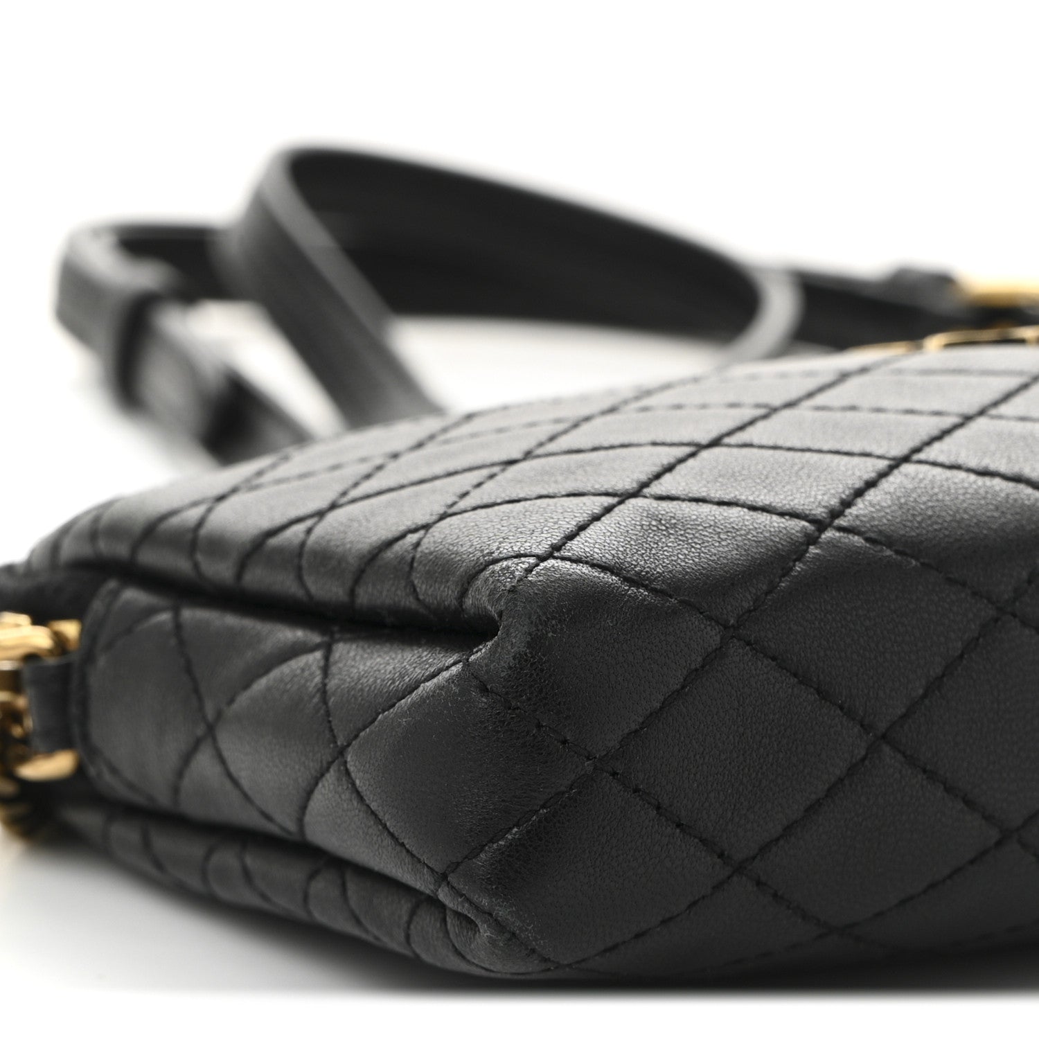 Saint Laurent Lambskin Quilted Gaby Zipped Pouch Black 8 of 10