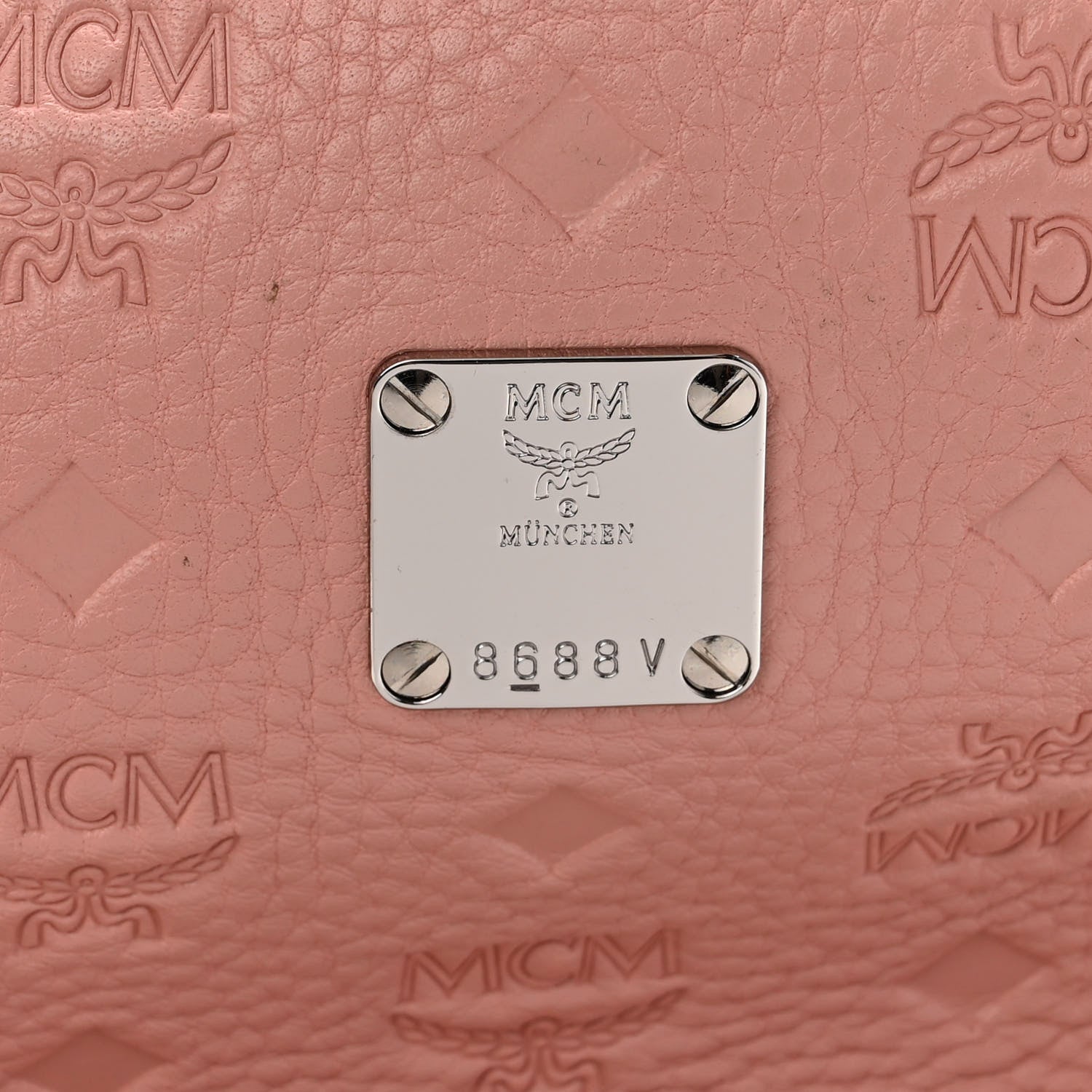 MCM Calfskin Ottomar Monogram Small Backpack Pink 6 of 10