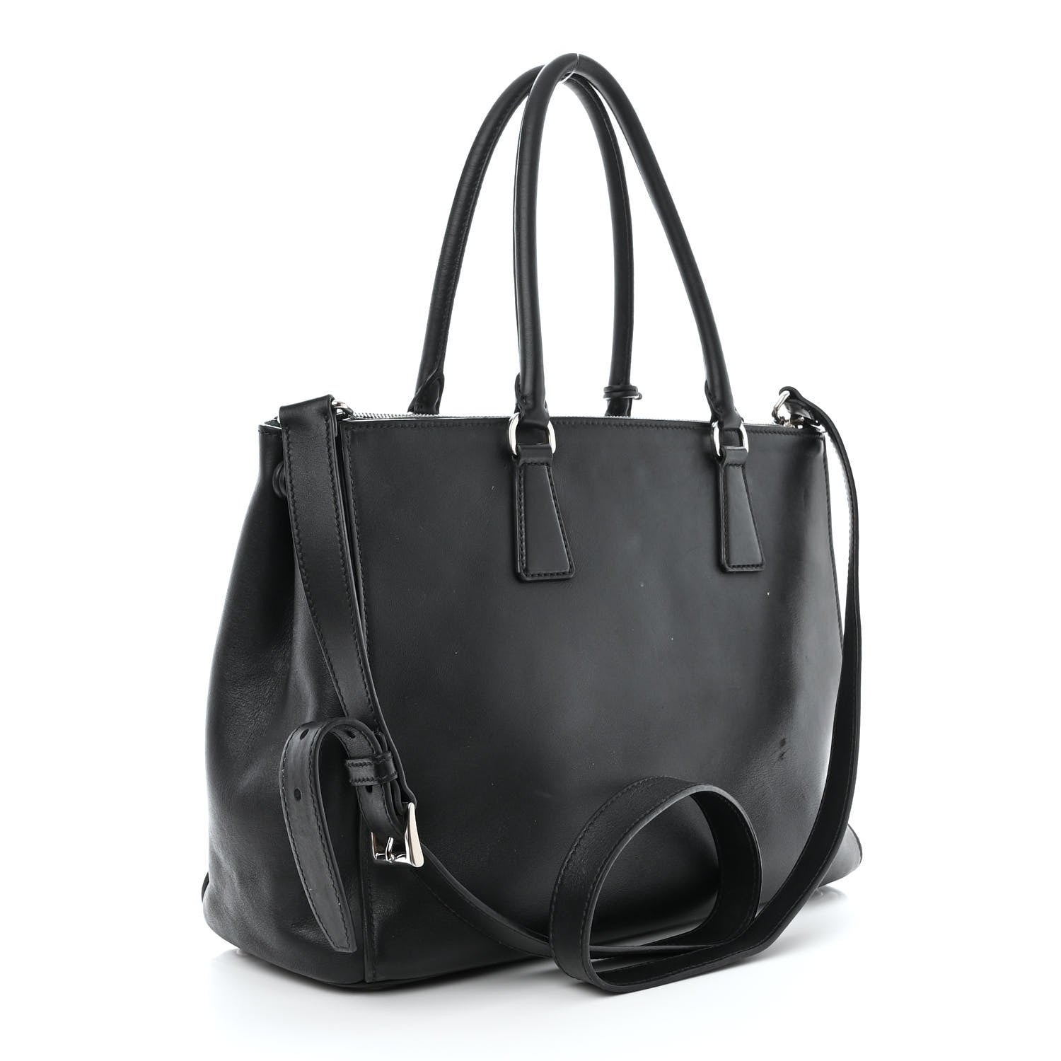 Prada Soft Calfskin Galleria Double Zip Tote Black 4 of 25