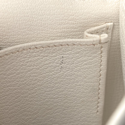 Hermes Taurillon Clemence Jypsiere 28 White 9 of 13
