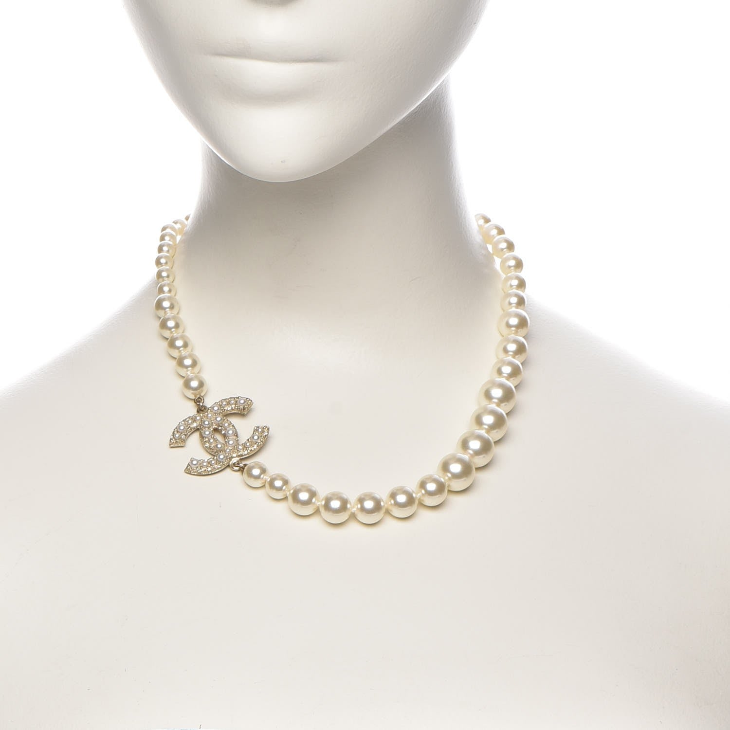 Chanel Graduated Pearl CC Short Necklace Gold 2 of 7
