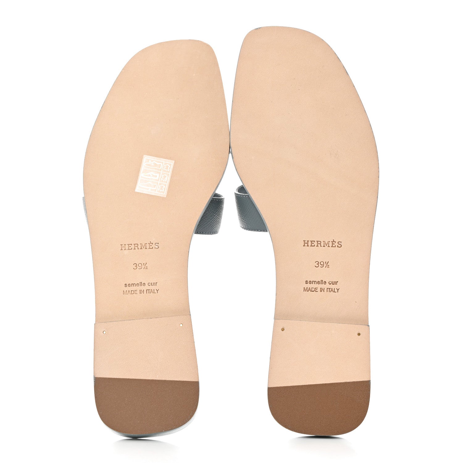 Hermes Epsom Oran Sandals 39.5 Gris Antarctique 5 of 9