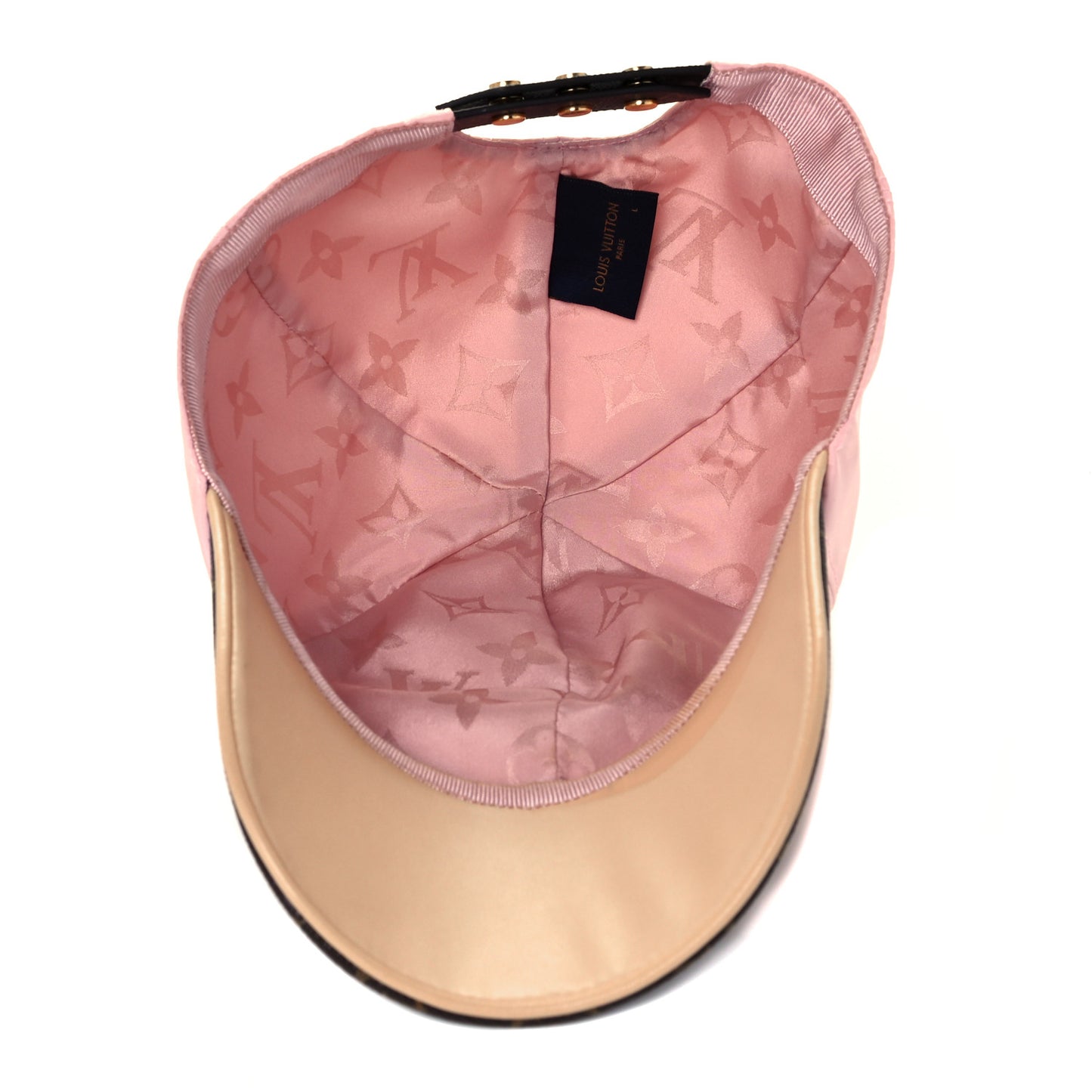 Polyester Silk Monogram LV Get Ready Cap L Pink