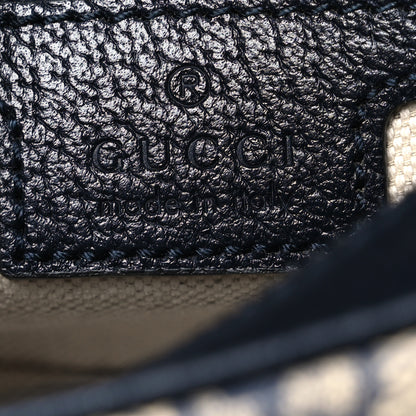 Gucci GG Supreme Monogram Textured Dollar Calfskin Mini Ophidia Flap Shoulder Bag Beige Blue 6 of 10