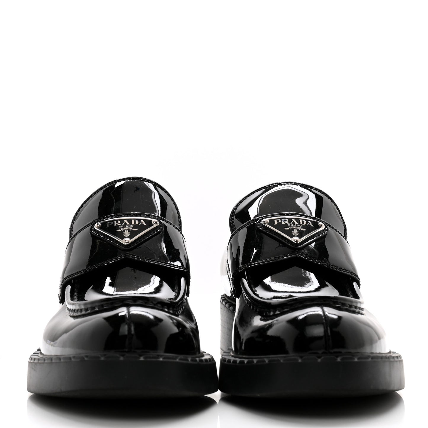 Vernice Triangle 50mm Loafers 38.5 Black