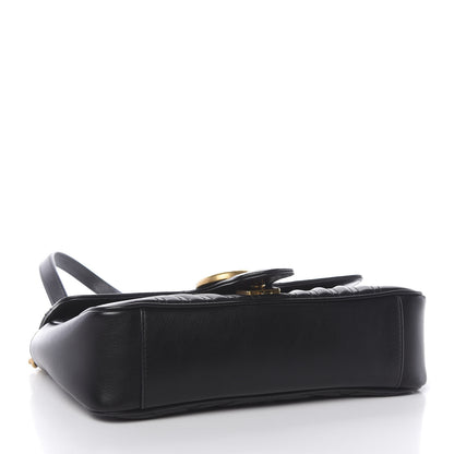 Gucci Calfskin Matelasse Small GG Marmont Shoulder Bag Black 4 of 12