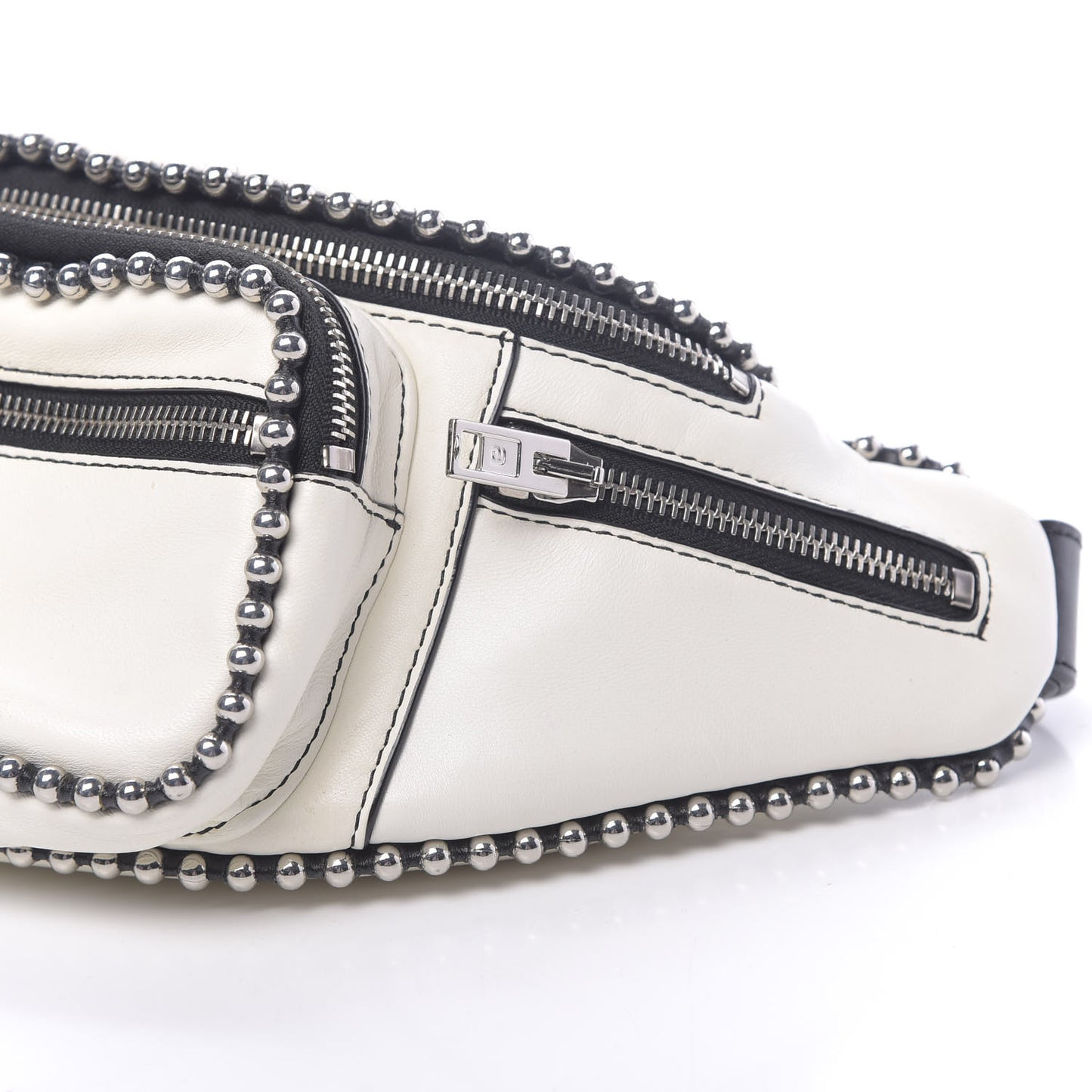 Lambskin Attica Studded Belt Bag White