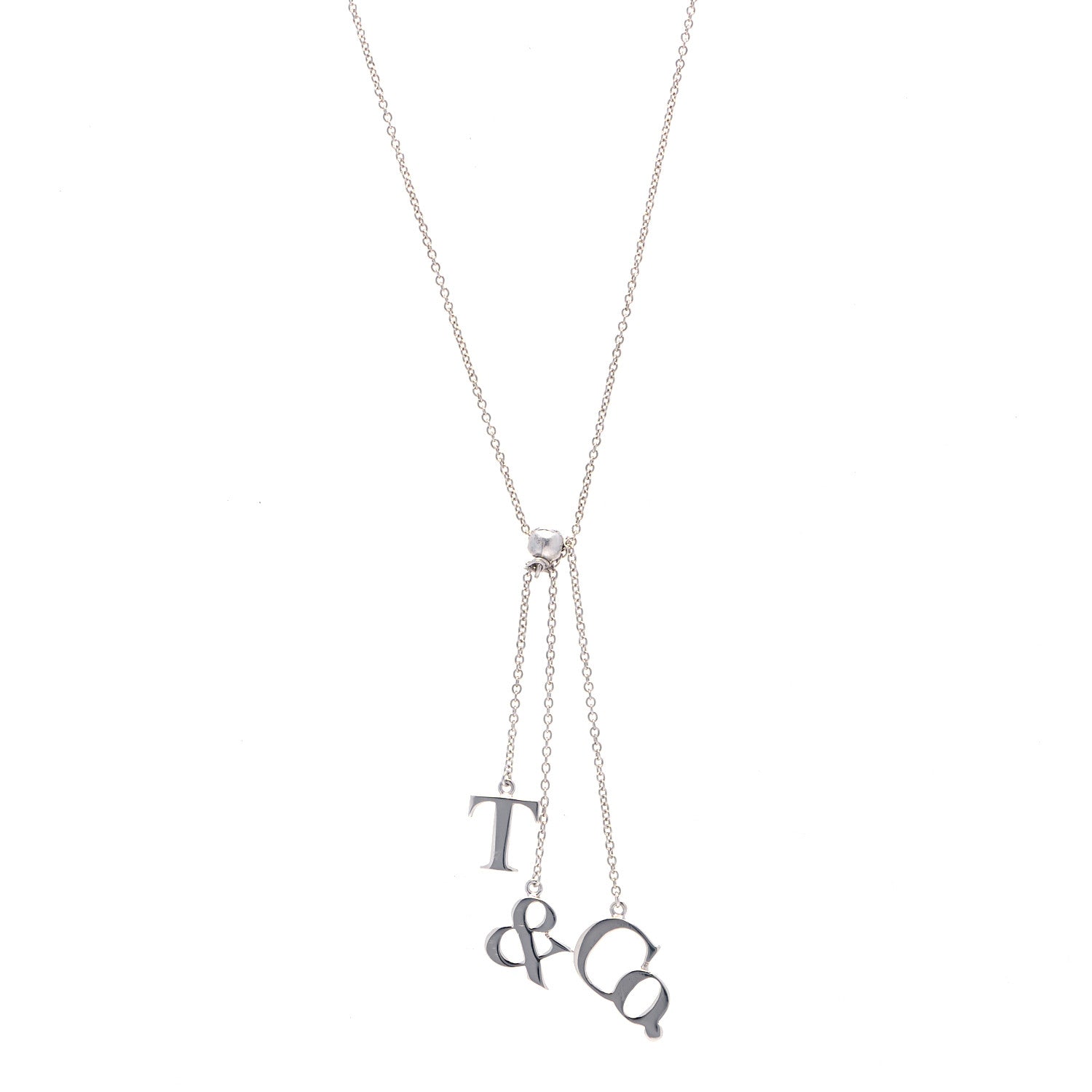 Tiffany Sterling Silver Letters Lariat Necklace 1 of 5