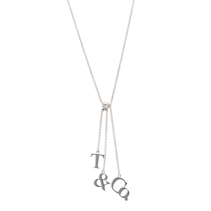 Tiffany Sterling Silver Letters Lariat Necklace 1 of 5