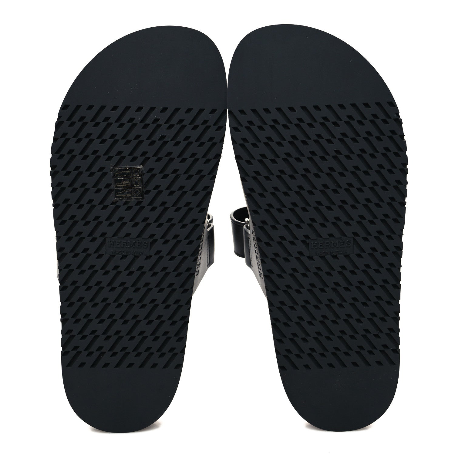 Hermes Calfskin Womens Chypre Sandals 38.5 Black 5 of 8