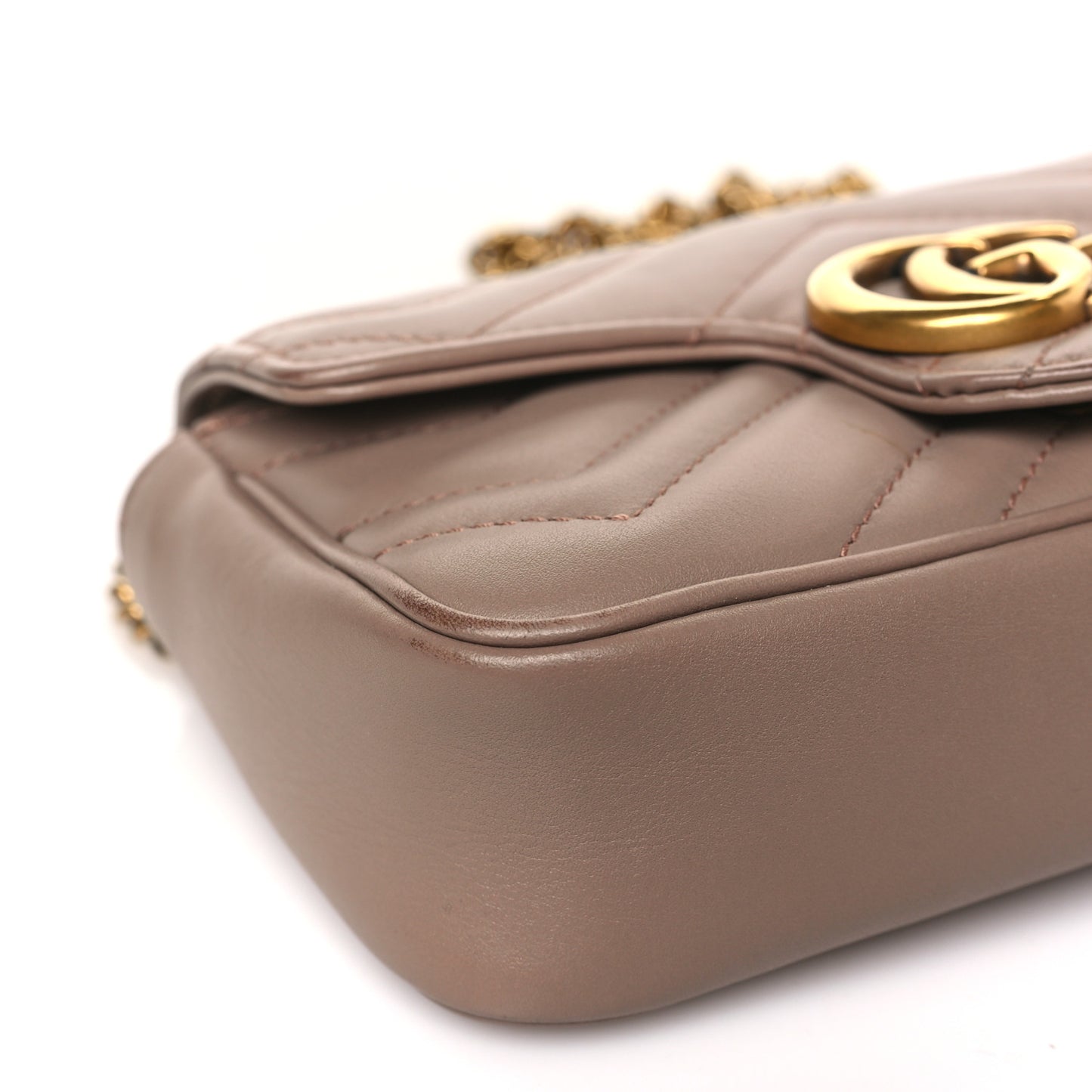 Calfskin Matelasse Super Mini GG Marmont Shoulder Bag Porcelain Rose
