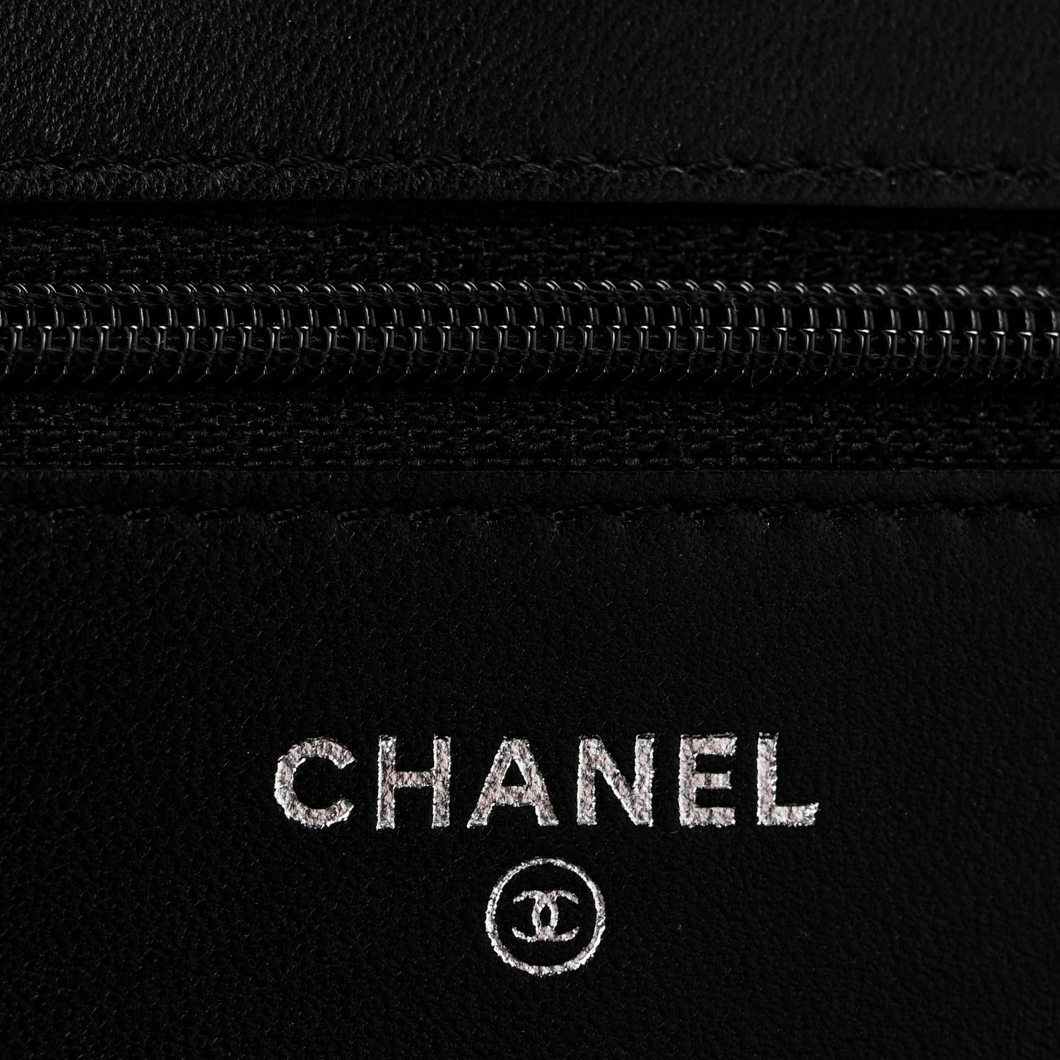 Chanel Lambskin Camellia Embossed Wallet On Chain WOC Black 6 of 15