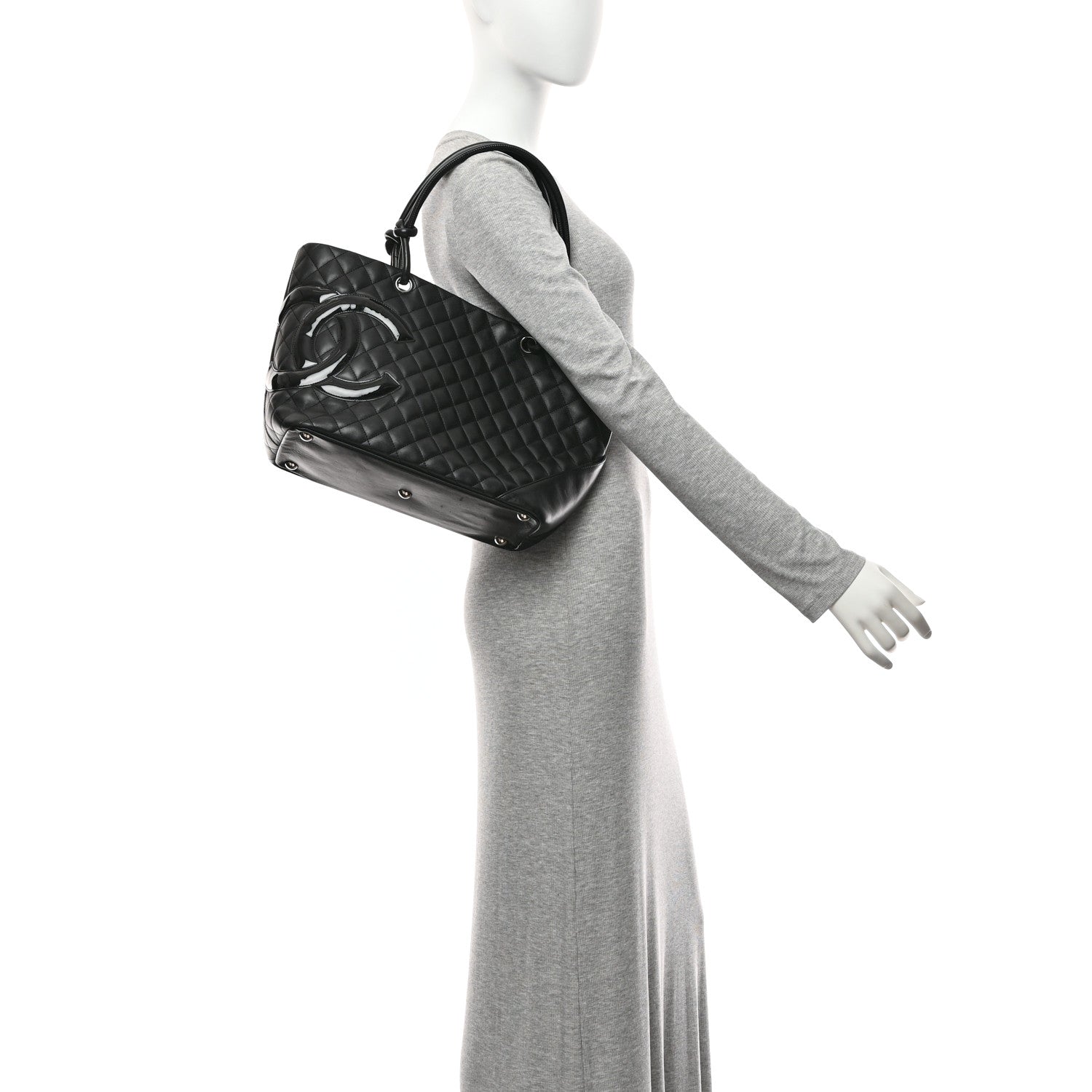 Chanel Calfskin Quilted Large Cambon Tote Black 2 of 10