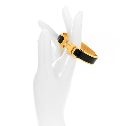 Hermes Enamel Narrow Clic Clac H Bracelet PM Black 2 of 5