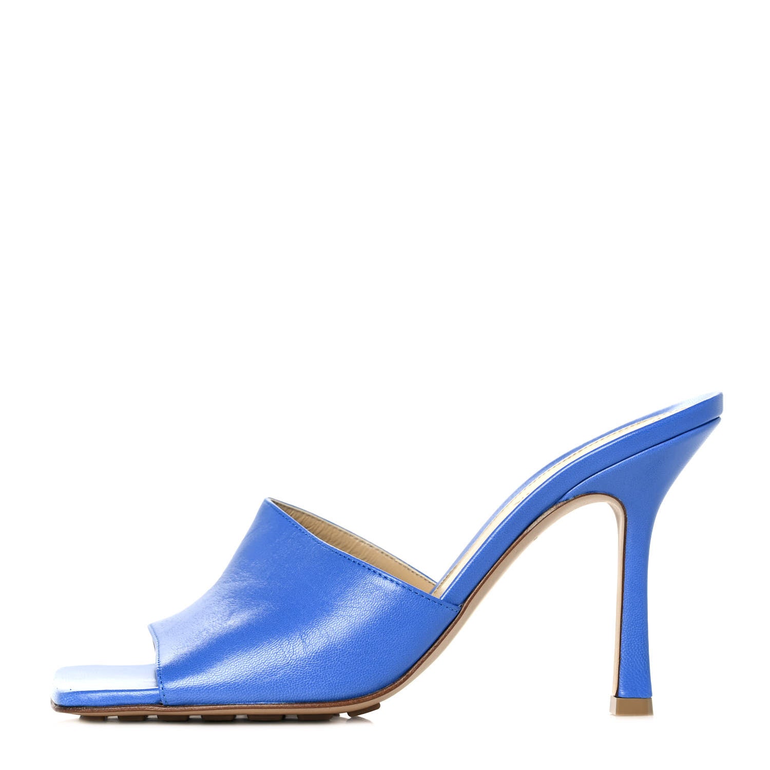 Bottega Veneta Lambskin Stretch Mule Sandals 38 Aquarium 1 of 7