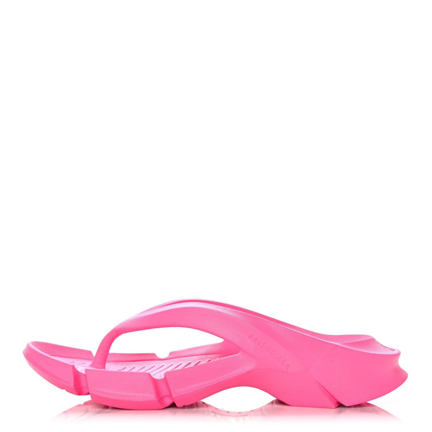 Balenciaga Rubber Womens Mold Thong Sandals 37 Fluo Pink 1 of 8