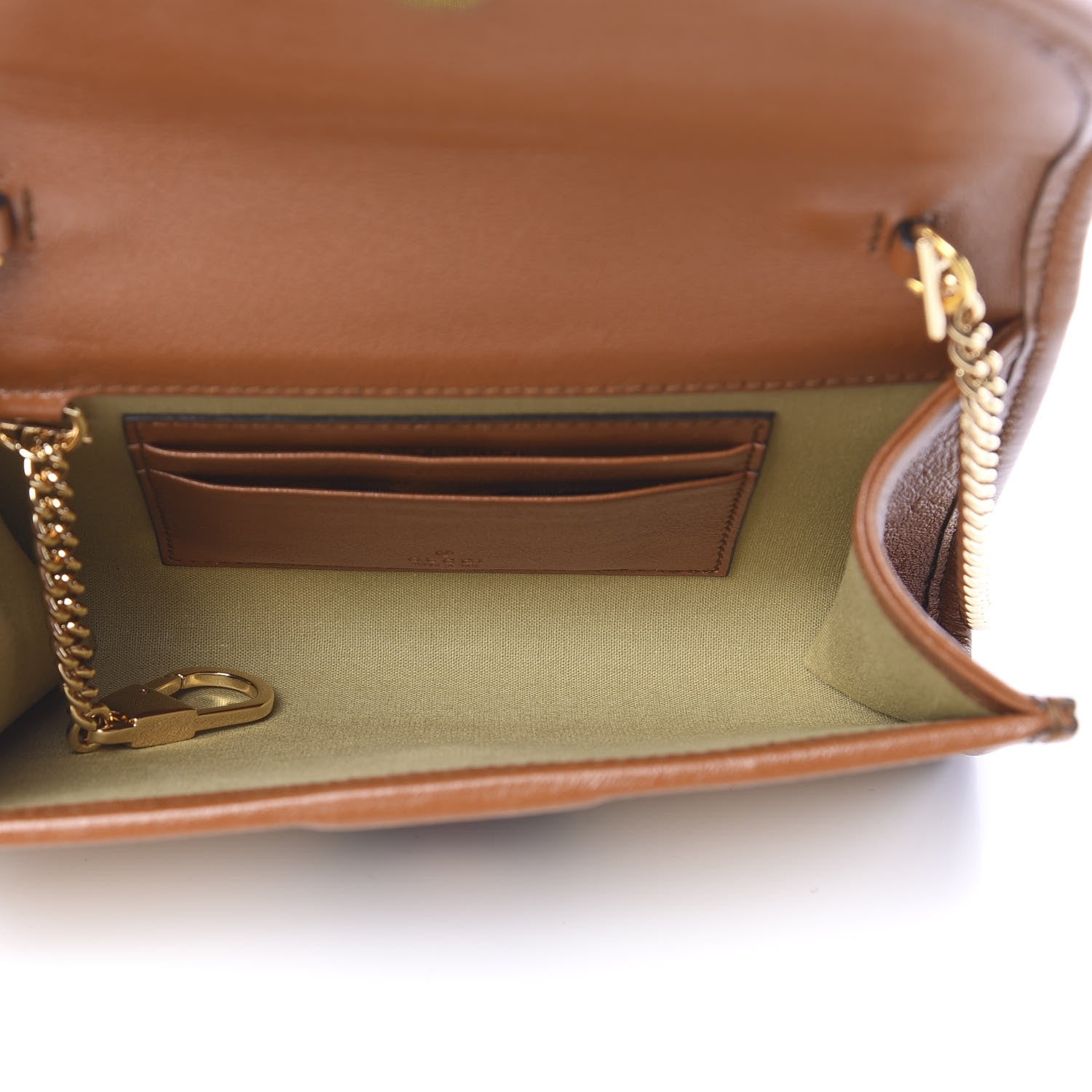 Gucci Vintage Canvas Calfskin Web Mini Rajah Slim Flap Shoulder Bag Sand Light Cuir 4 of 9