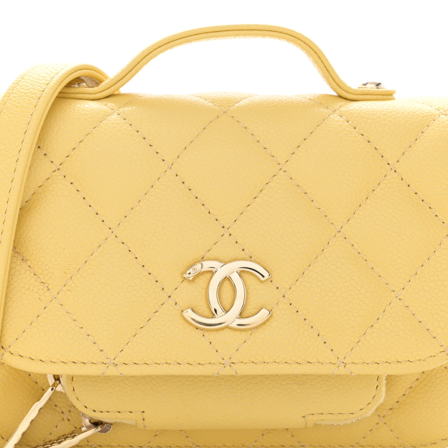 Chanel Caviar Quilted Business Affinity Clutch With Chain Flap Yellow 9 of 13