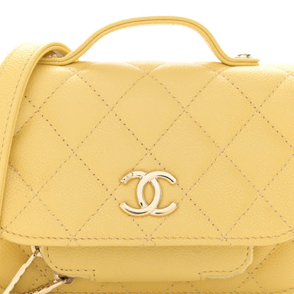 Chanel Caviar Quilted Business Affinity Clutch With Chain Flap Yellow 9 of 13