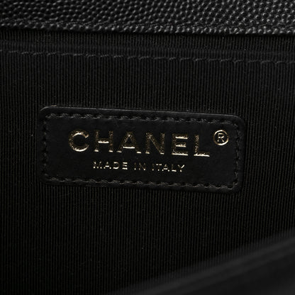 Chanel Caviar Chevron Quilted Medium Boy Flap Black 7 of 9
