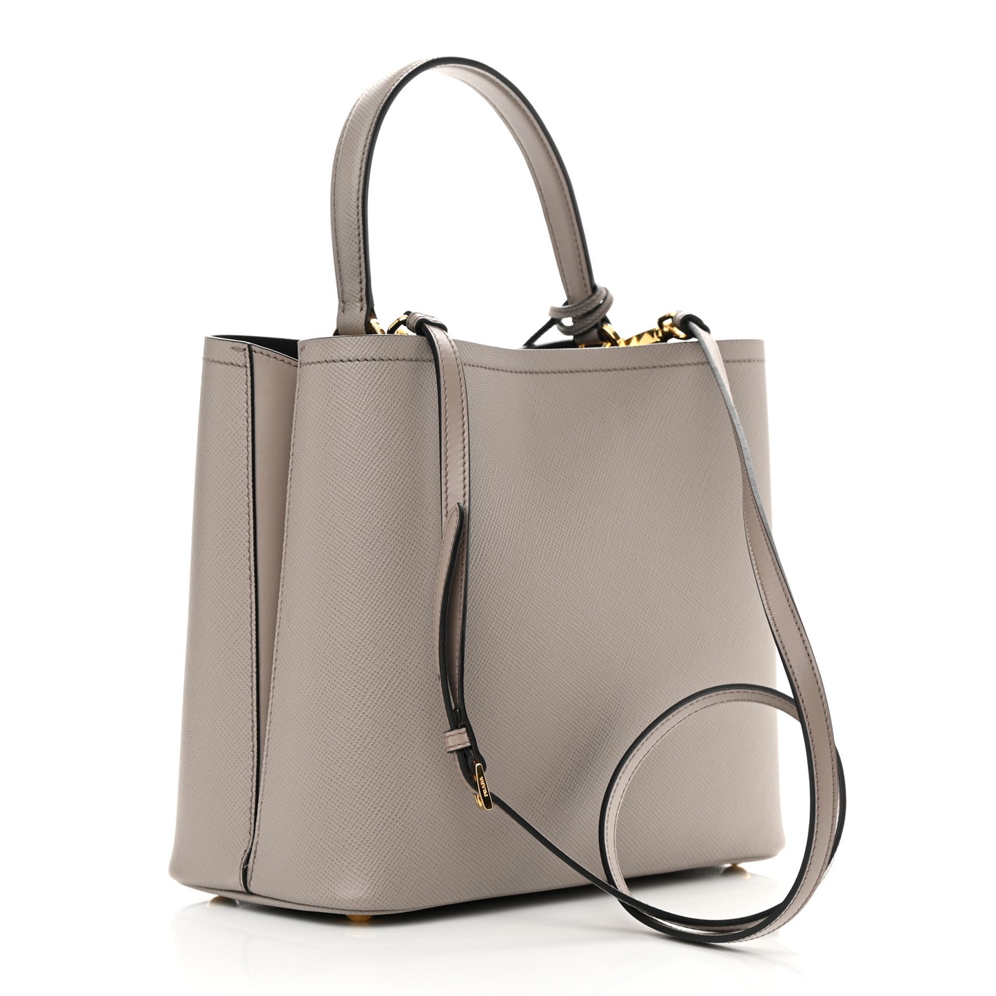 Saffiano Cuir Medium Panier Bucket Bag Argilla Black