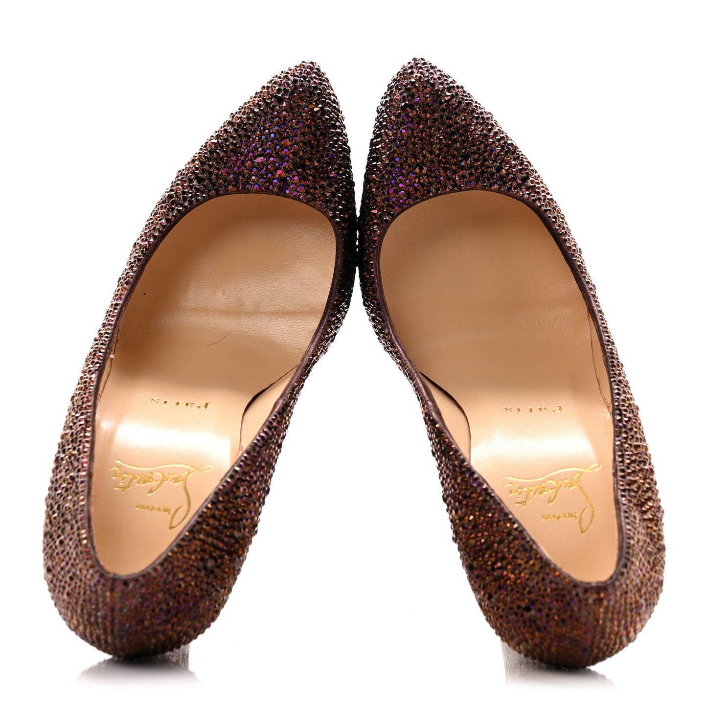 Crystal Suede Burma Daffodile Strass 160 Pumps 38 Plum