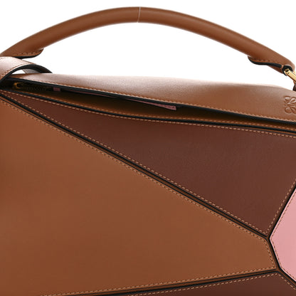 Loewe Calfskin Medium Puzzle Bag Tan Medium Pink 7 of 9