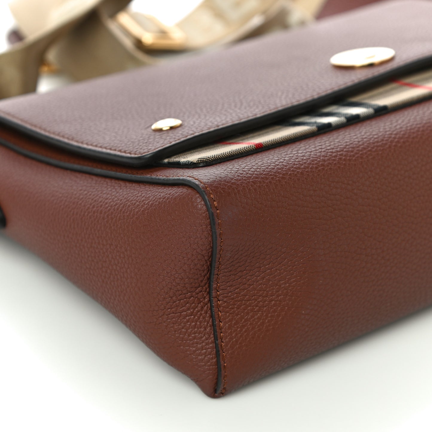 Calfskin Vintage Check Note Crossbody Bag Tan