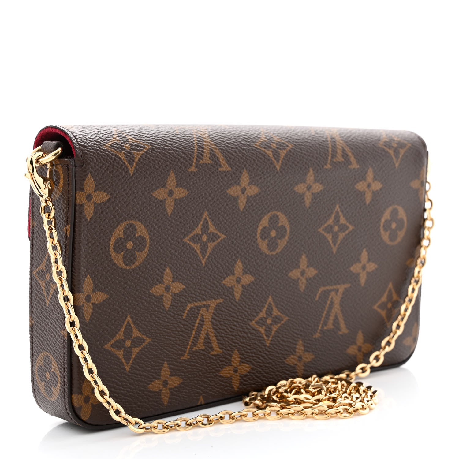 Louis Vuitton Monogram Pochette Felicie Chain Wallet Fuchsia 4 of 13
