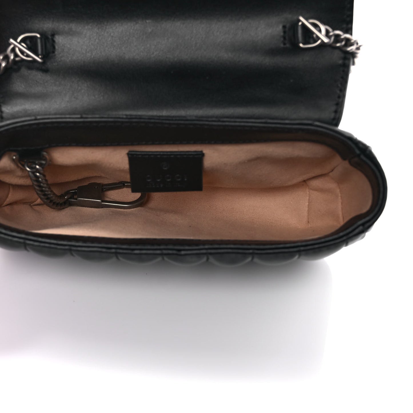 Calfskin Matelasse Aria Super Mini GG Marmont Shoulder Bag Black
