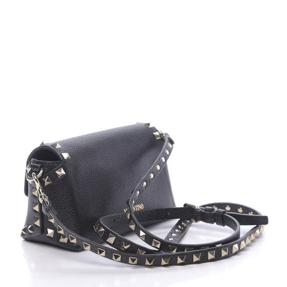 Valentino Garavani Pebbled Calfskin Mini Rockstud Crossbody Bag Black 3 of 9