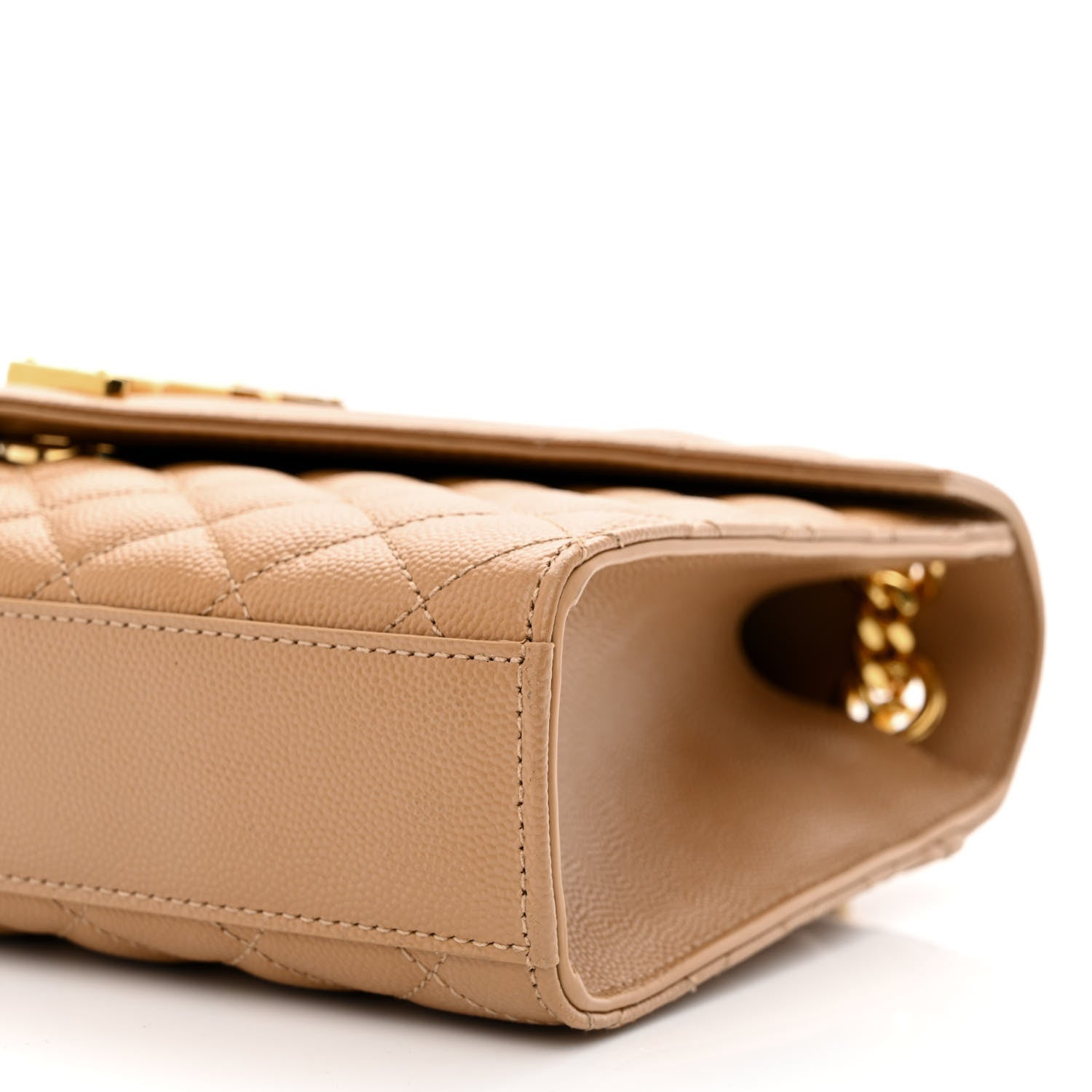 Saint Laurent Grain De Poudre Textured Mixed Matelasse Medium Triquilt Monogram Satchel Cork 10 of 10