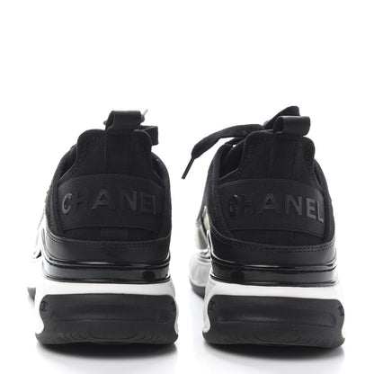 Chanel Velvet Calfskin Mixed Fibers CC Sneakers 36 Black 5 of 10
