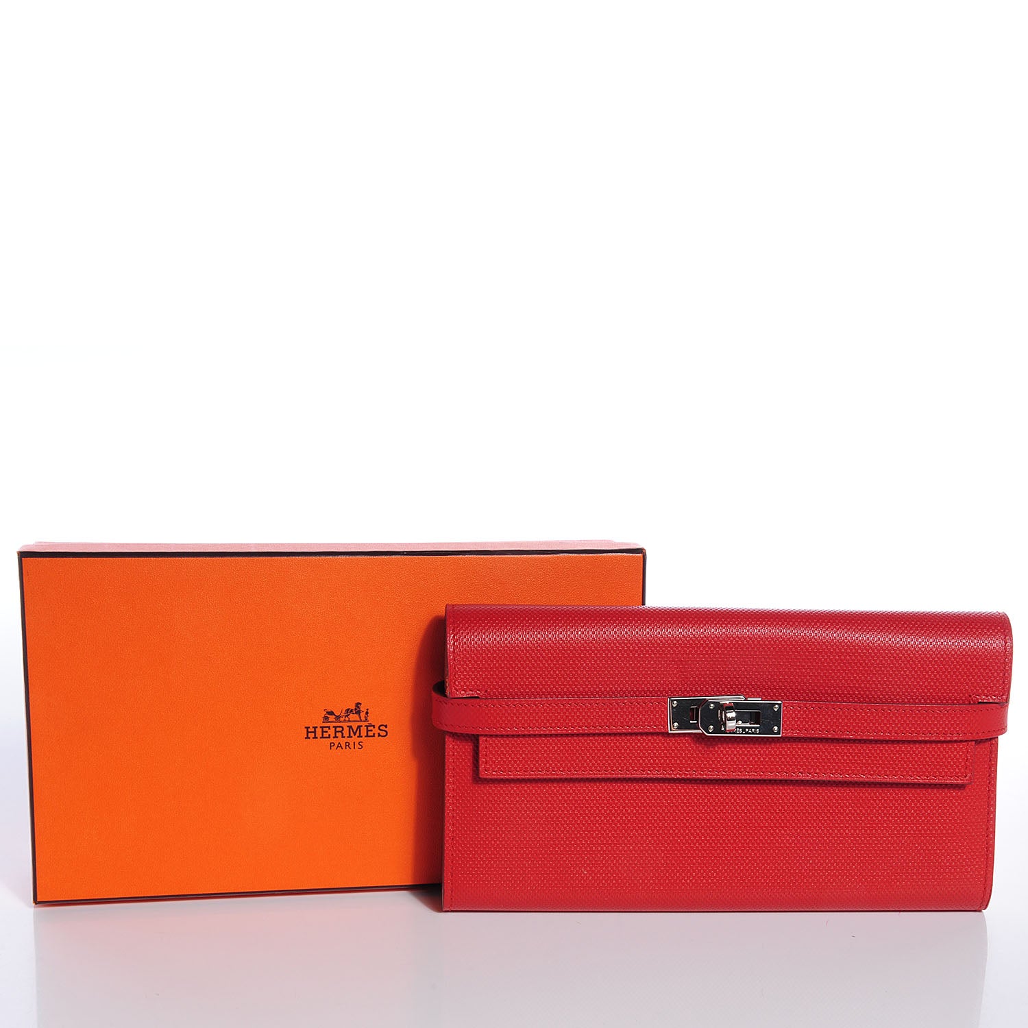 Hermes Grain d'H Kelly Longue Wallet Sanguine 5 of 9