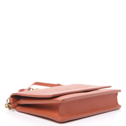 Burberry Calfskin Logo Embossed Chain Wallet Orange 3 of 9