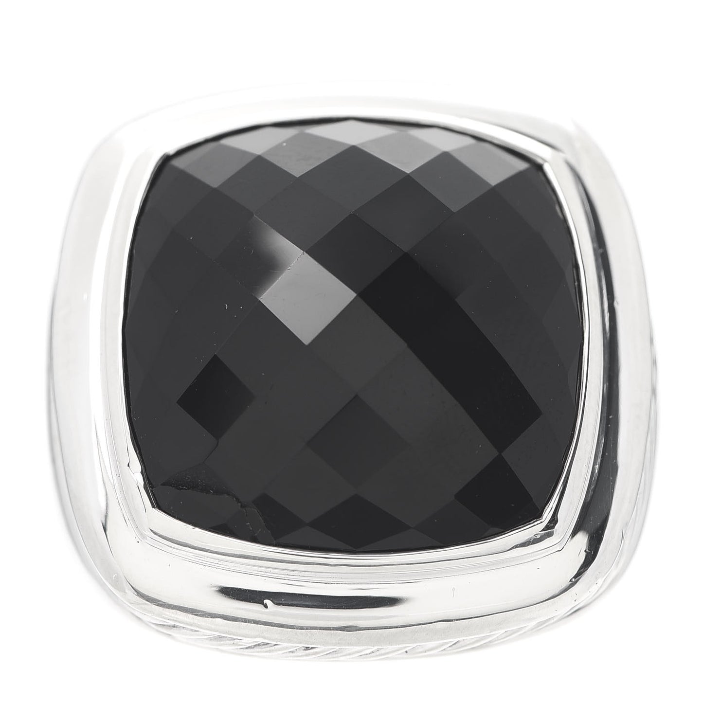 Sterling Silver Black Onyx 20mm Albion Statement Ring 57 8