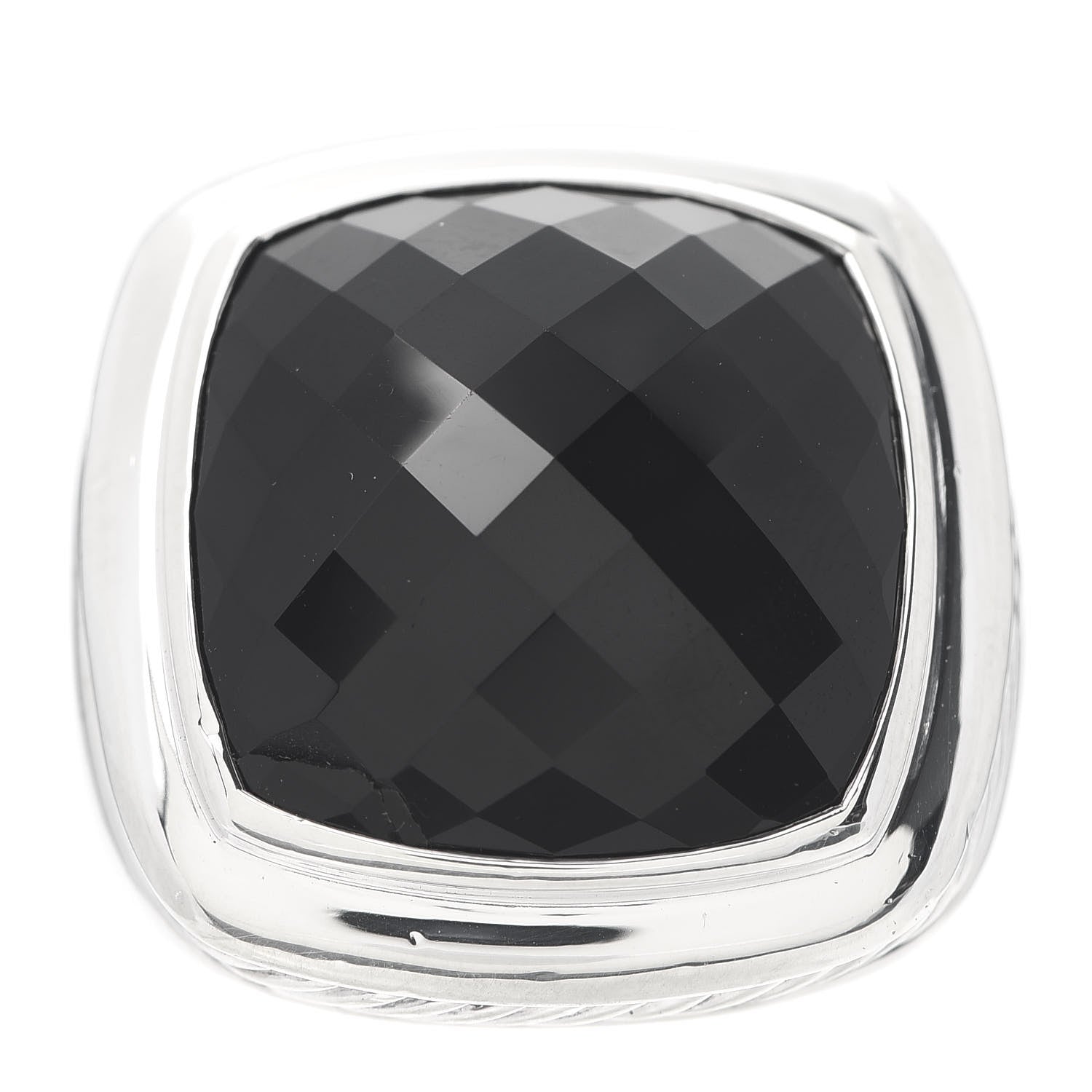 David Yurman Sterling Silver Black Onyx 20mm Albion Statement Ring 57 8 1 of 7