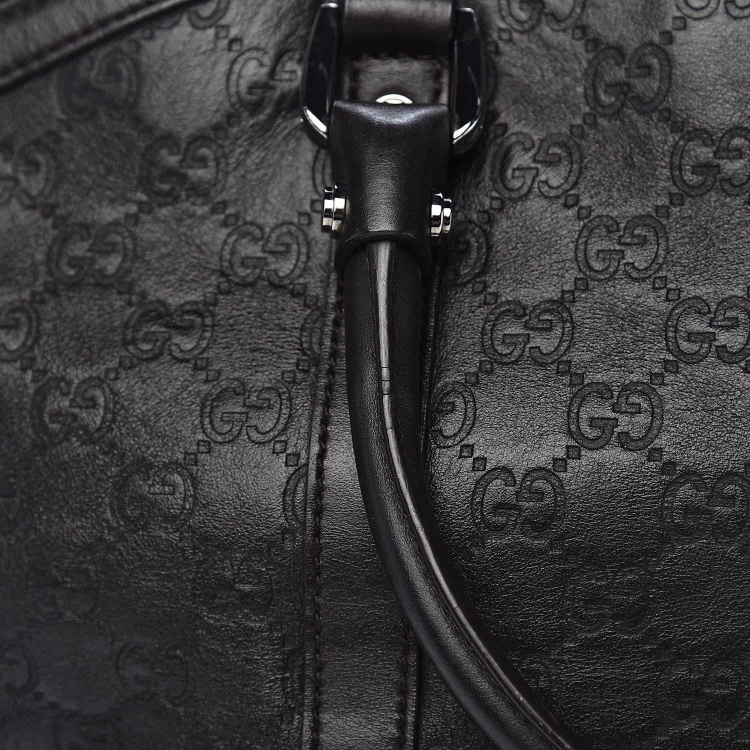 Gucci Guccissima Large GG Charm Convertible Dome Satchel Dark Brown 10 of 15