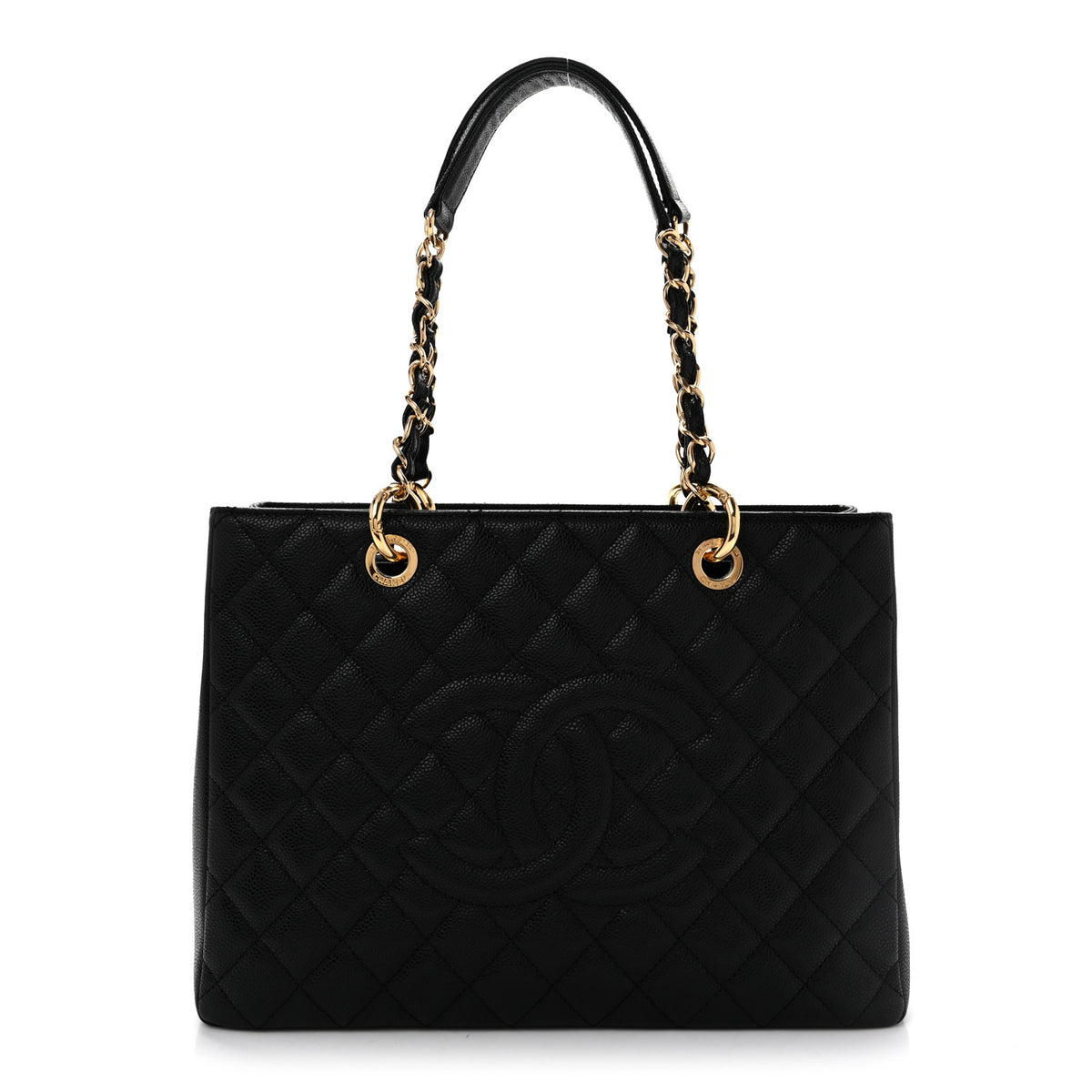 Caviar Quilted Grand Shopping Tote GST Black