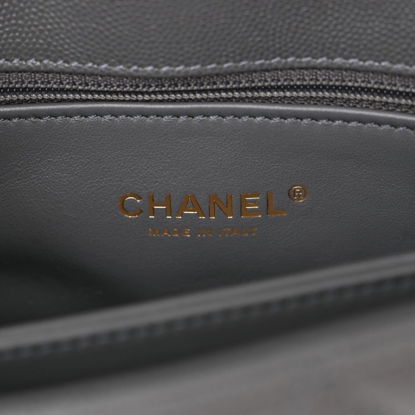Caviar Quilted Mini Coco Handle Flap Grey