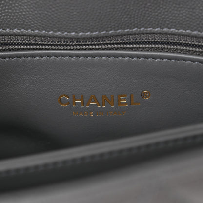 Chanel Caviar Quilted Mini Coco Handle Flap Grey 6 of 10