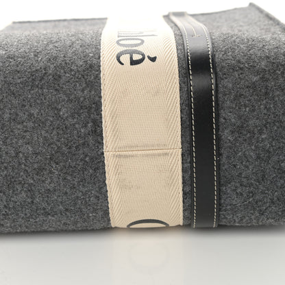 Chloe Felt Shiny Calfskin Medium Woody Ribbon Tote Cashmere Gray 11 of 13