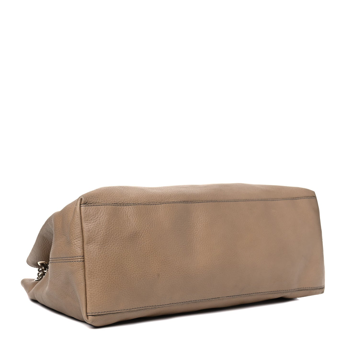 Pebbled Calfskin Large Soho Chain Shoulder Bag Nude