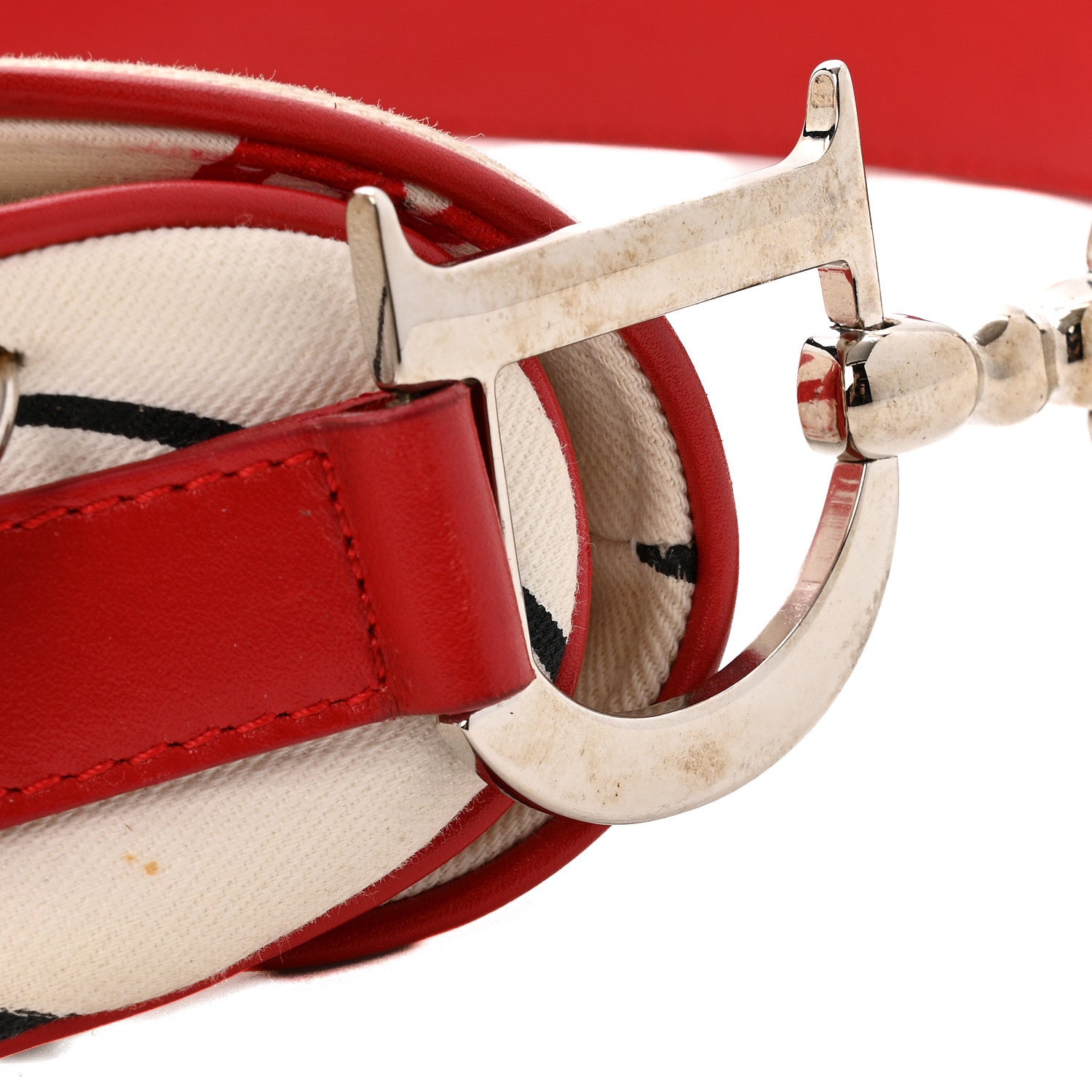 Christian Dior Canvas Hardcore Pierced Saddle Bag White Red Black 11 of 14