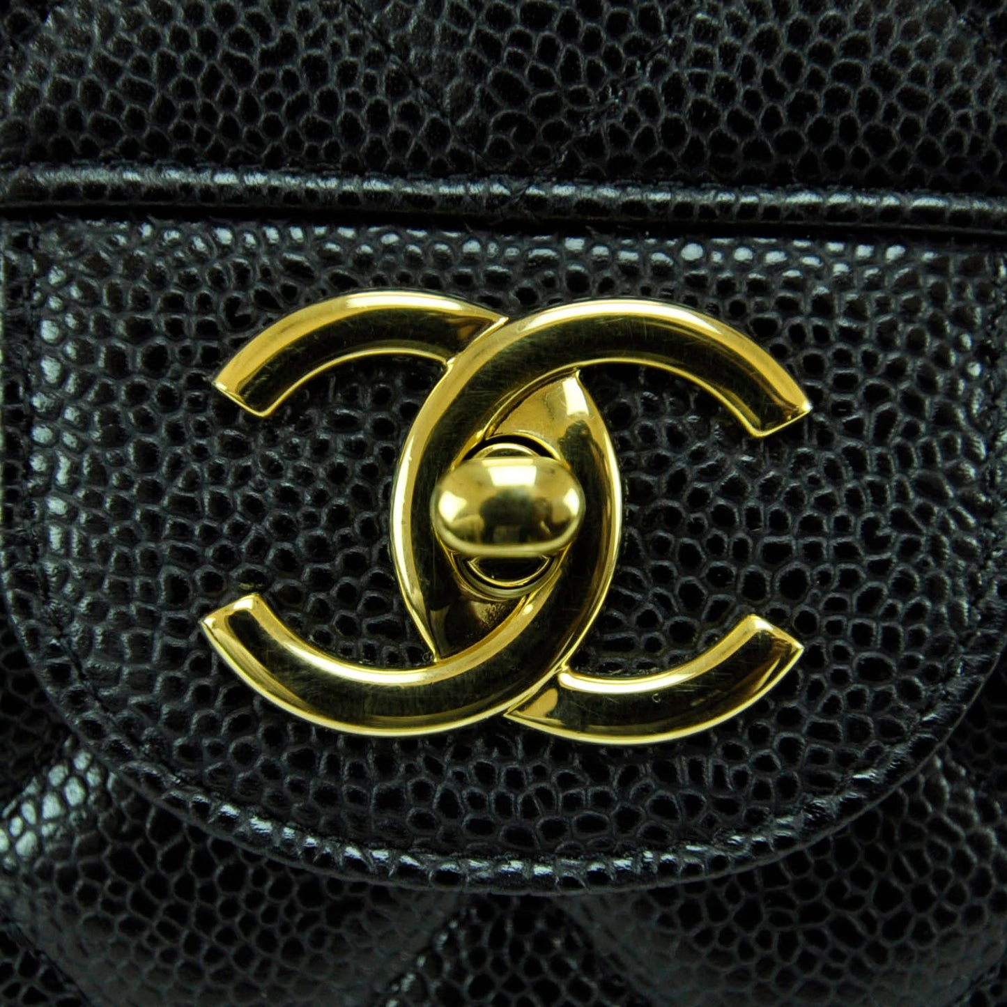 Caviar Quilted Maxi Double Flap Black