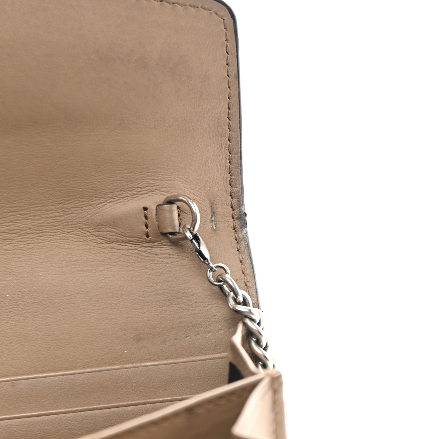GG Supreme Monogram Mini Dionysus Chain Wallet Beige Taupe