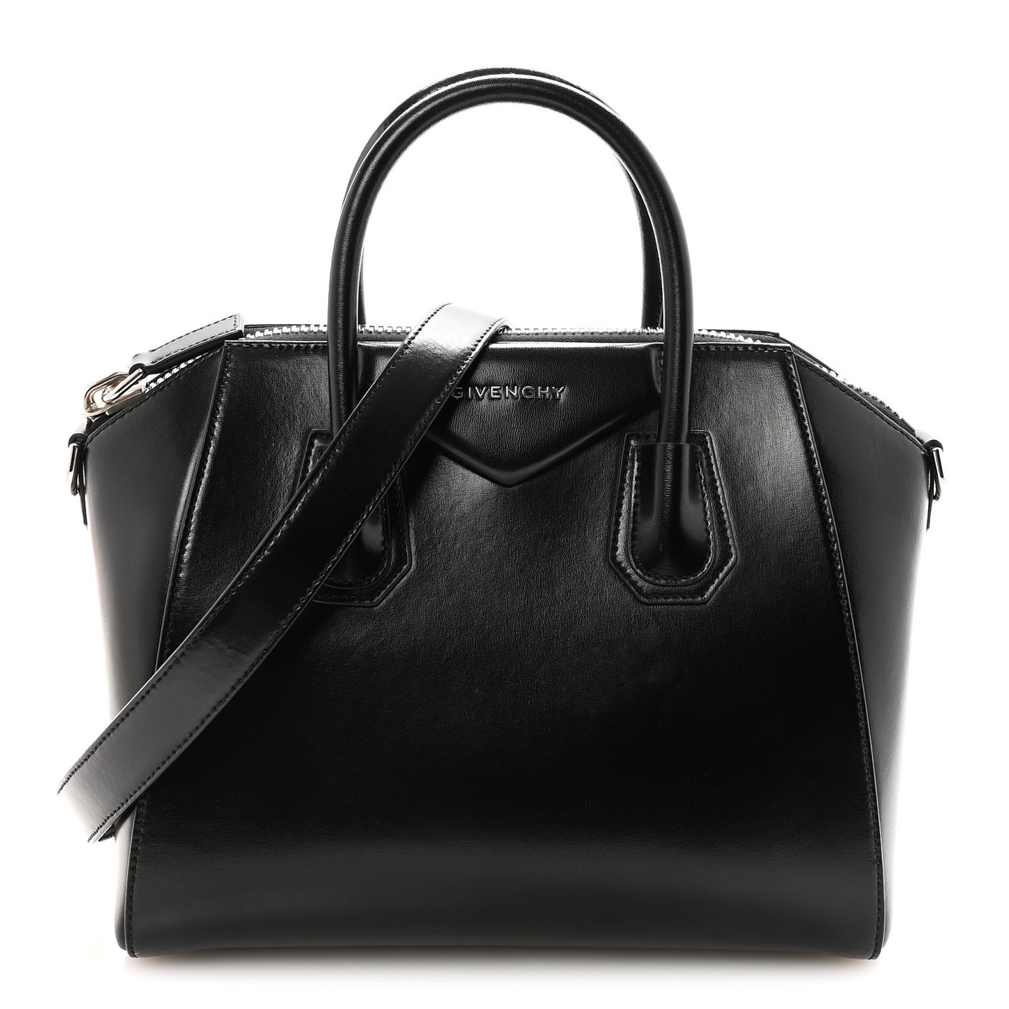 Shiny Lord Calfskin Small Antigona Black