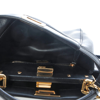 Fendi Nappa Mini Peekaboo Iconic Satchel Black 6 of 9