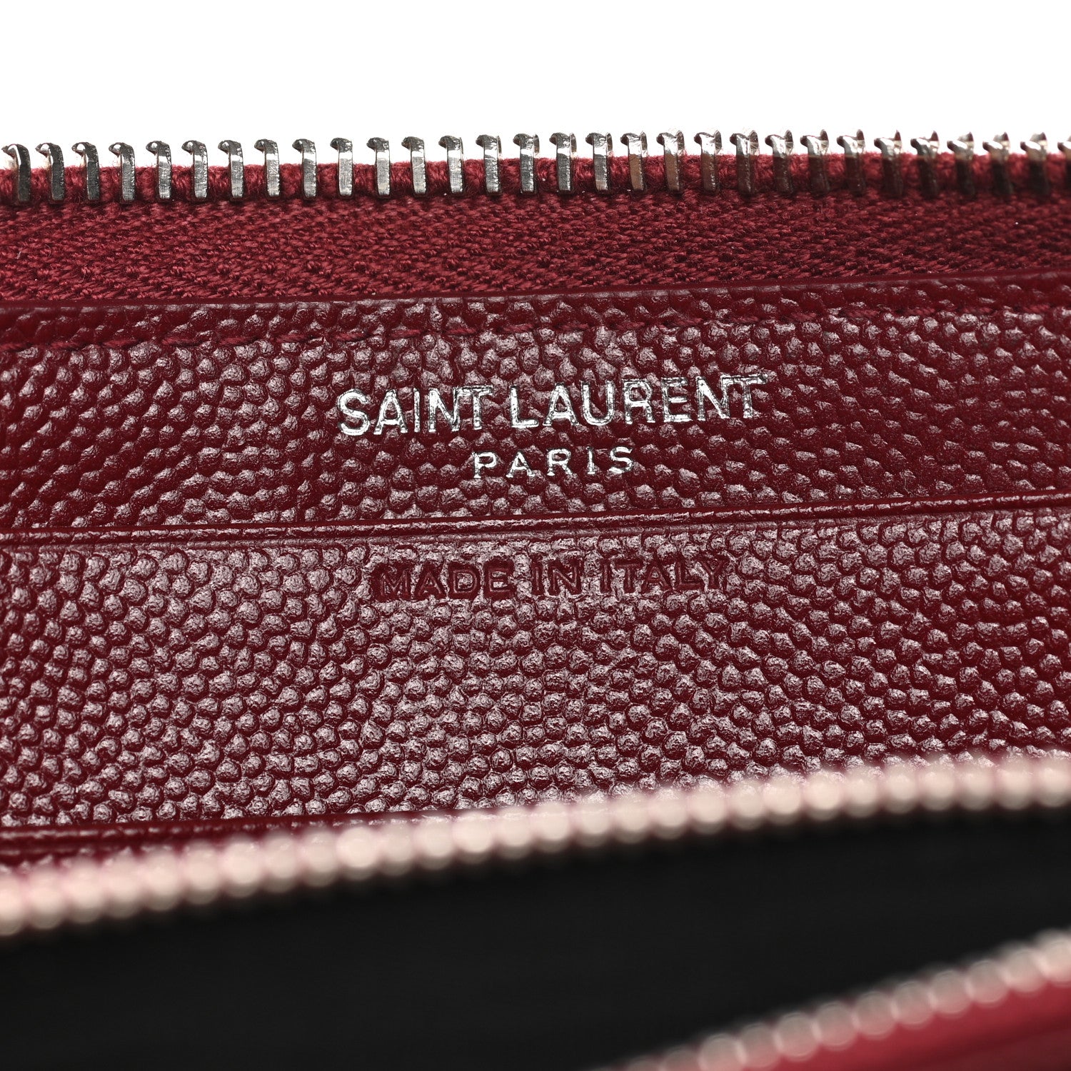 Saint Laurent Grain De Poudre Matelasse Chevron Monogram Zip Around Wallet Palissandre 7 of 9