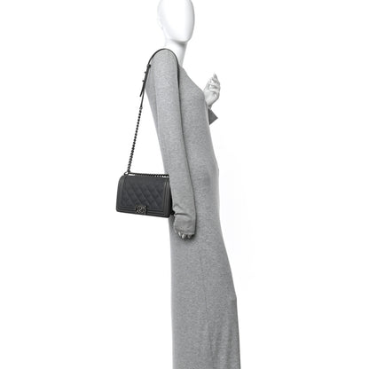 Chanel Calfskin Double Stitch Medium Boy Flap Grey 2 of 16